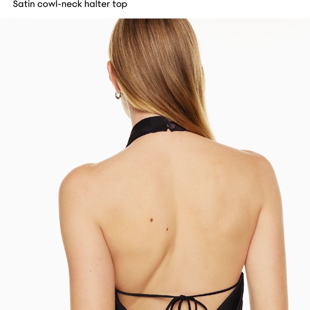 NWT Aritzia Babitz ice blue satin cowl halter top (Size S) - Picture 4 of 8